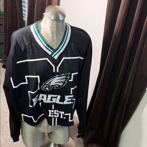 NFL Black and White Eagles Crop Top
